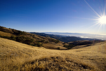Looking South over the Hills into the Sun from Fremont Peak