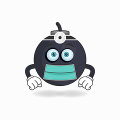 The Boom mascot character becomes a doctor. vector illustration