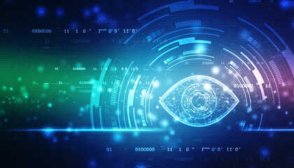 Biometric screening eye, Digital eye, Security concept, cyber security Concept, Technology Concept background