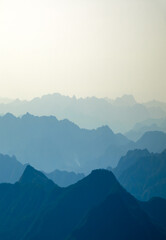 Fototapeta premium Chinese style ink wash mountain background.