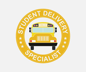  student delivery specialist. Vintage typography design with school supplies and Back to School Sale text. Vector School Bus driver typography T-Shirt design.