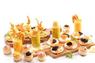 festive canape- buffet food,  dining