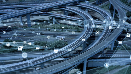 Naklejka premium 交通とネットワーク