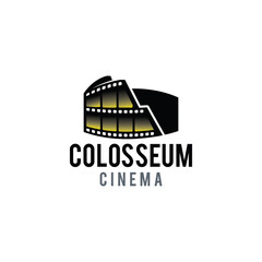 Fototapeta na wymiar Colosseum Entertainment and the art movie video film logo design