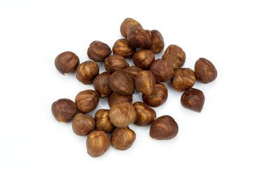 hazelnuts isolated on white background