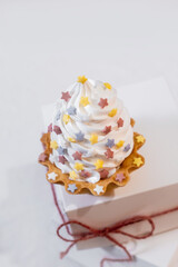 cake tart white paper box set sail champagne delivery