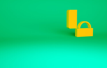 Obraz premium Orange Diamond engagement ring icon isolated on green background. Minimalism concept. 3d illustration 3D render.