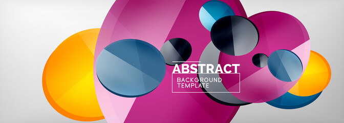 Abstract glossy round shapes vector background. Vector futuristic illustration for covers, banners, flyers and posters and other