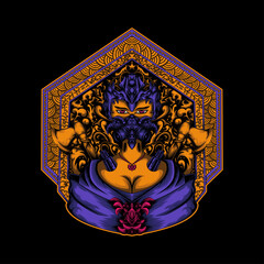 Geisha face mask illustration