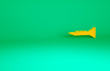 Orange Clarinet icon isolated on green background. Musical instrument. Minimalism concept. 3d illustration 3D render.