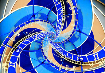 Abstract ancient zodiac clock. Abstract Astronomical clock.