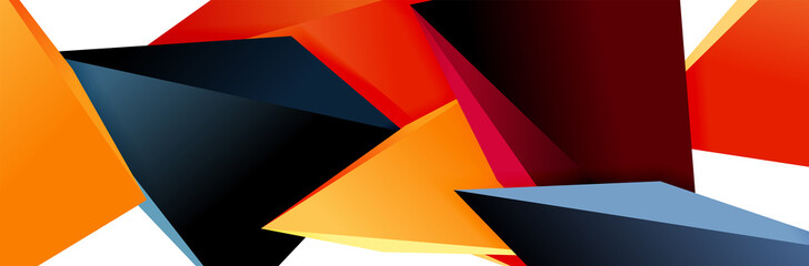 Triangle mosaic abstract background, 3d triangular low poly shapes. Geometric vector illustration for covers, banners, flyers and posters and other