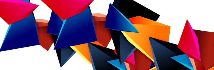 Triangle mosaic abstract background, 3d triangular low poly shapes. Geometric vector illustration for covers, banners, flyers and posters and other
