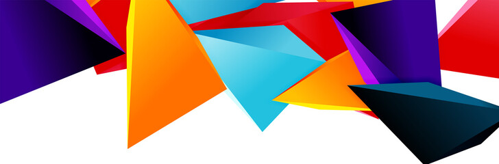 Triangle mosaic abstract background, 3d triangular low poly shapes. Geometric vector illustration for covers, banners, flyers and posters and other