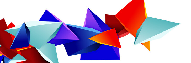 Triangle mosaic abstract background, 3d triangular low poly shapes. Geometric vector illustration for covers, banners, flyers and posters and other