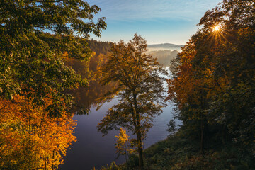 Lake Lesnia in fall colors