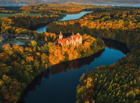 Czocha Castle in fall colors