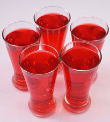 Red wine soda drinks glass in white background