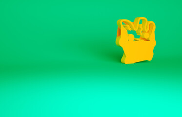 Orange Cell icon isolated on green background. Minimalism concept. 3d illustration 3D render.