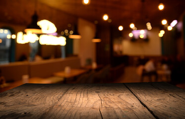 dark brown top of bar and free space for your glass