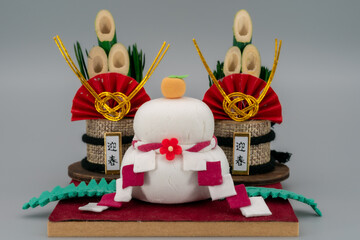 鏡餅　門松　お正月　粘土細工