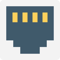 
Lan Port Flat Vector Icon

