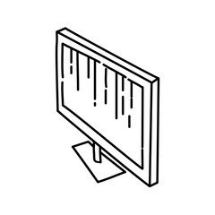 Monitor Icon. Doodle Hand Drawn or Outline Icon Style