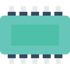 
Integrated Circuit Flat Vector Icon
