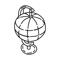 Table Globe Icon. Doodle Hand Drawn or Outline Icon Style