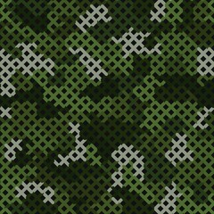 Seamless vector pattern for army fabric and design. Modern spotted forest print