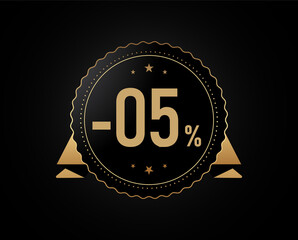 5 percent discount Badge design, 5% OFF Special Discount Offer