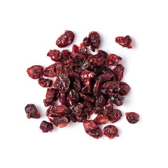 Dried berries of cranberry isolated on white