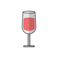 Christmas Wine Glass Icon Vector Flat Background