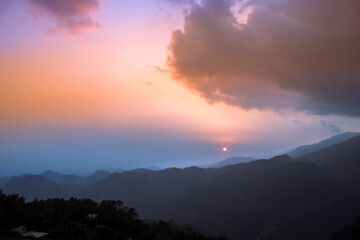 Vibrant sunset in Dharamshala