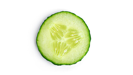 Fresh cucumber slices on white background. High quality photo