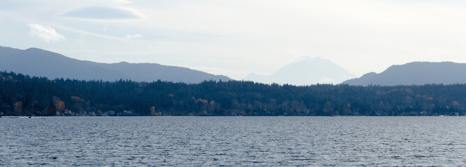 Lake Sammamish with Cougar Mountains and Ranier in background