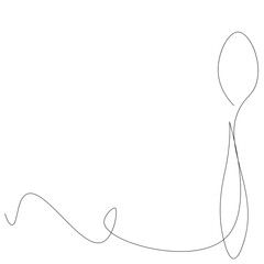 Spoon silhouette line drawing. Vector illustration