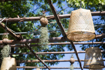 focus rattan cover lamp for decoration outdoor garden from handcraft