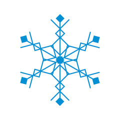 Christmas Snowflake Icon Vector Flat Background