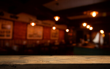 dark brown top of bar and free space for your glass