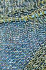 blue and green fishing net