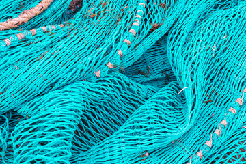 turquoise blue fishing net