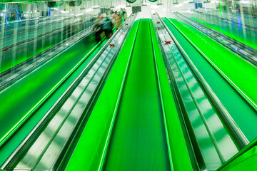 Fototapeta na wymiar moving escalator