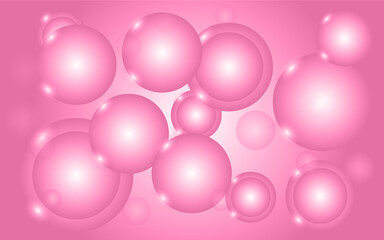 Abstract texture of pink smooth three-dimensional balls of circles of bubbles eggs of smooth unusual beautiful luminous light air. The background.  illustration