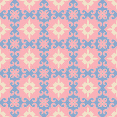 Classic Pattern Ornament, Seamless Floral Geometric Pattern for Design Wallpaper, Fashion Print, Trendy Decor, Home Textile, Retro Decor Vector Illustration.