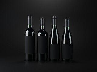 Types of wine bottles with blank label