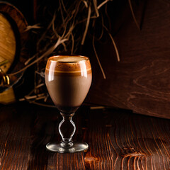 Dalgona coffee. Whipped trend drink with coffee foam and milk. homemade Dalgona coffee self isolation drink for covid-19
