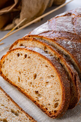 Delicious mixed rye bread, also called gray bread