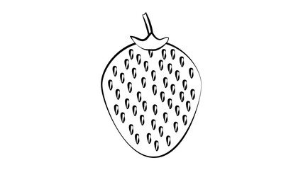 strawberries on a white background, vector illustration. delicious sweet berry. appetizing berry in black and white pencil drawing style. healthy food, hearty dessert