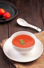  creamy tomato soup served in a bowl